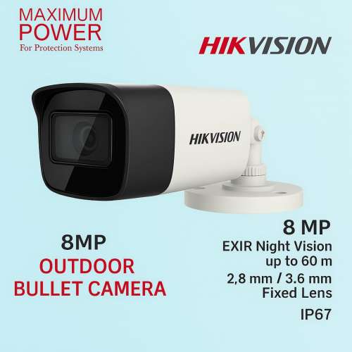 HIKVISION DS-2CE16U1T-ITPF 8MP BULLET CAMERA