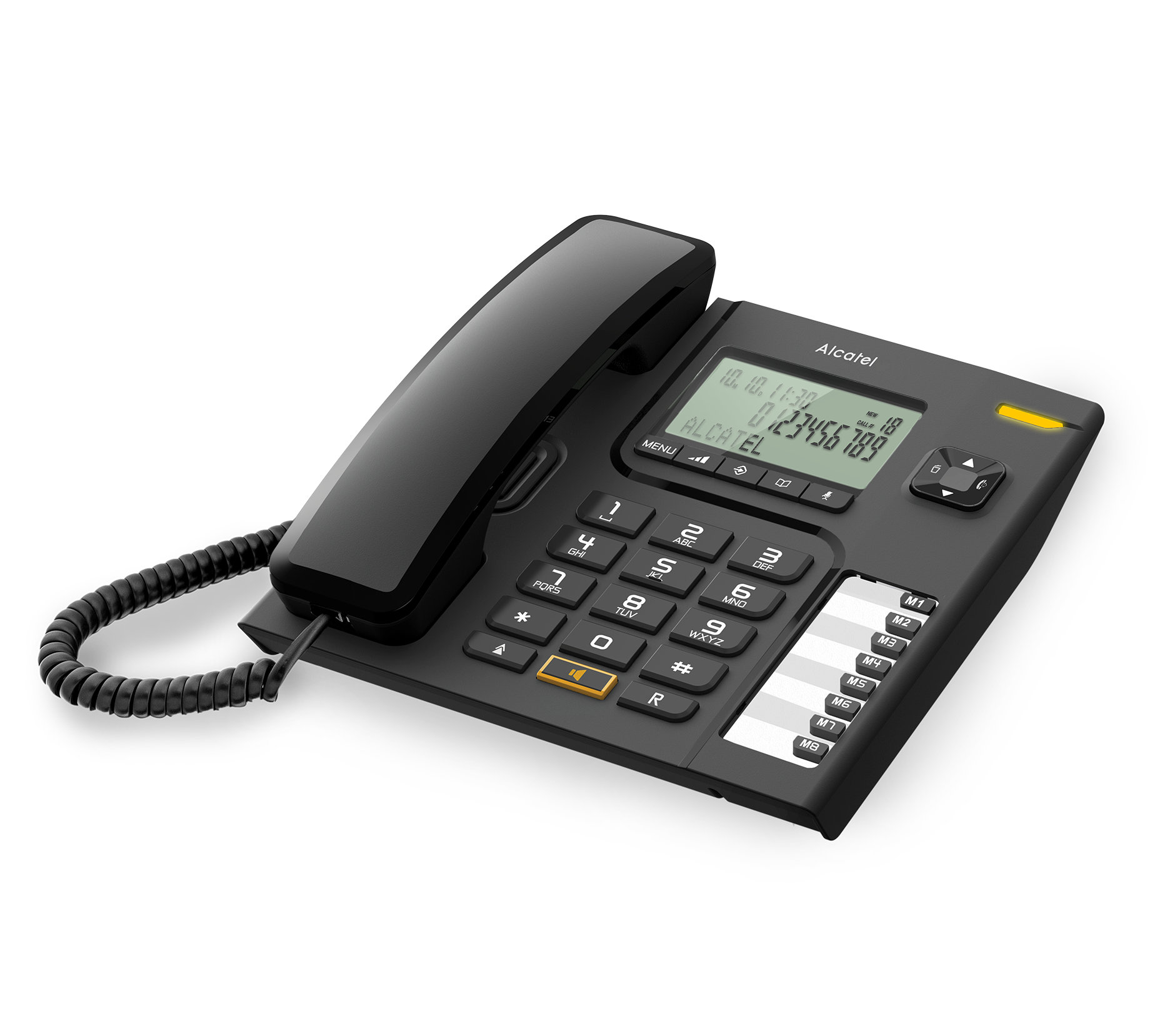 ALCATEL T76 CORDED PHONE WITH CALLR ID, MEMORY DISPLAY WITH CALLER ID 8 DIRECT AND 10 2-TOUCH MEMORIES HANDSFREE FUNCTION