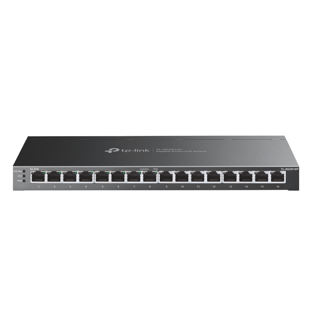 TP-LINK TL-SG2016P JETSTREAM 16-PORT GIGABIT SMART SWITCH WITH 8-PORT POE+ FOR WAP SDN OMADA
