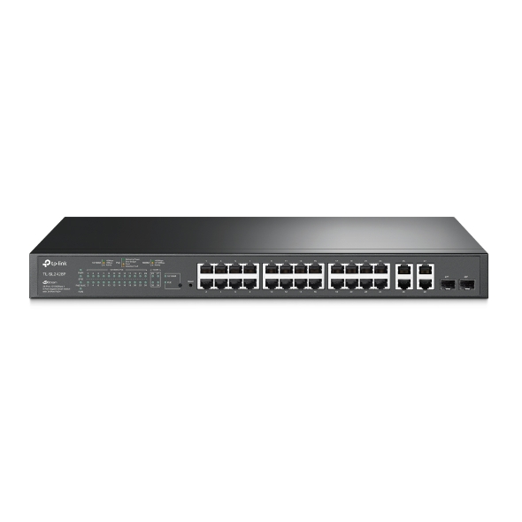 TP-LINK TL-SL2428P JETSTREAM 24-PORT 10/100 MBPS + 2-PORT RJ45 GIGABIT AND 2 SFP PORT SMART SWITCH WITH 24-PORT POE+ FOR CCTV